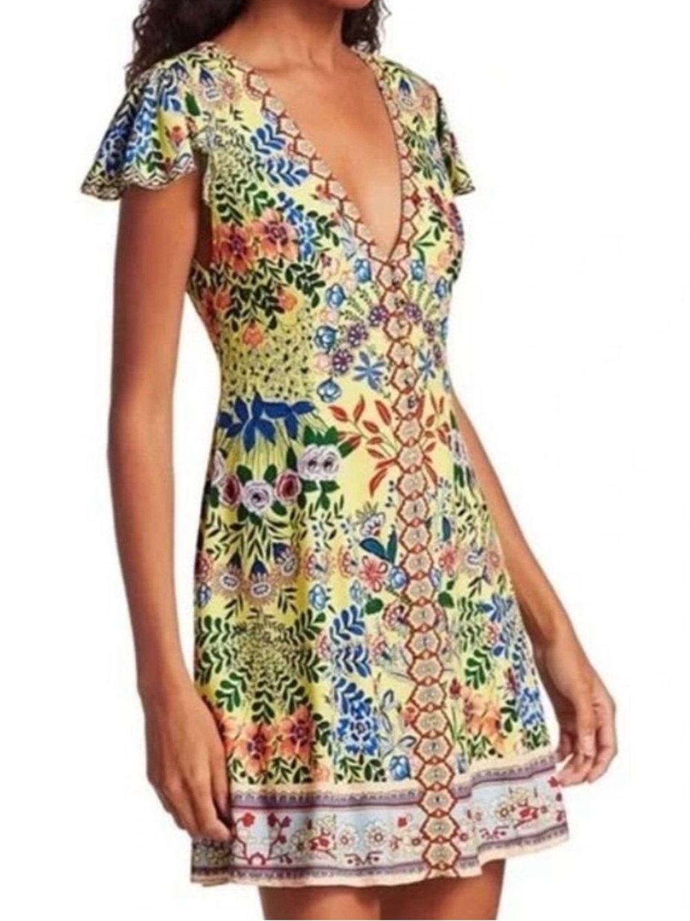 NWOT Alice + Olivia Hadley Floral Mini Fit & Flare Dress in Wild Flower size 14